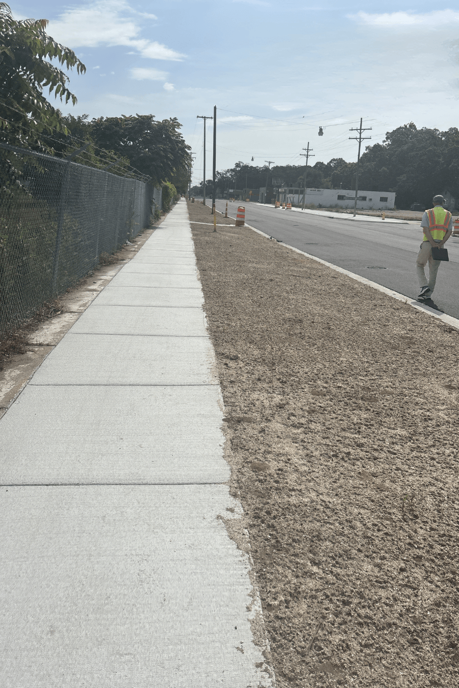 Completed road reconstruction final inspection.