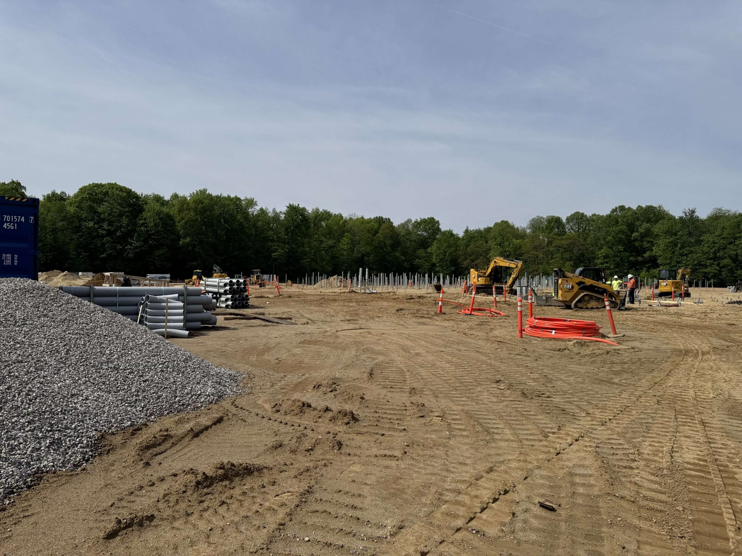 Tompkins Township BESS site construction progress.