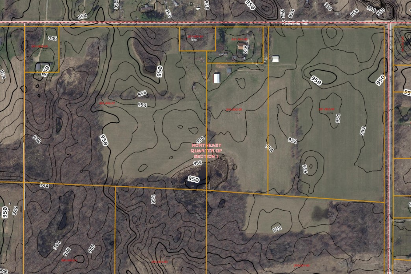 Topographic map of the BESS development site.