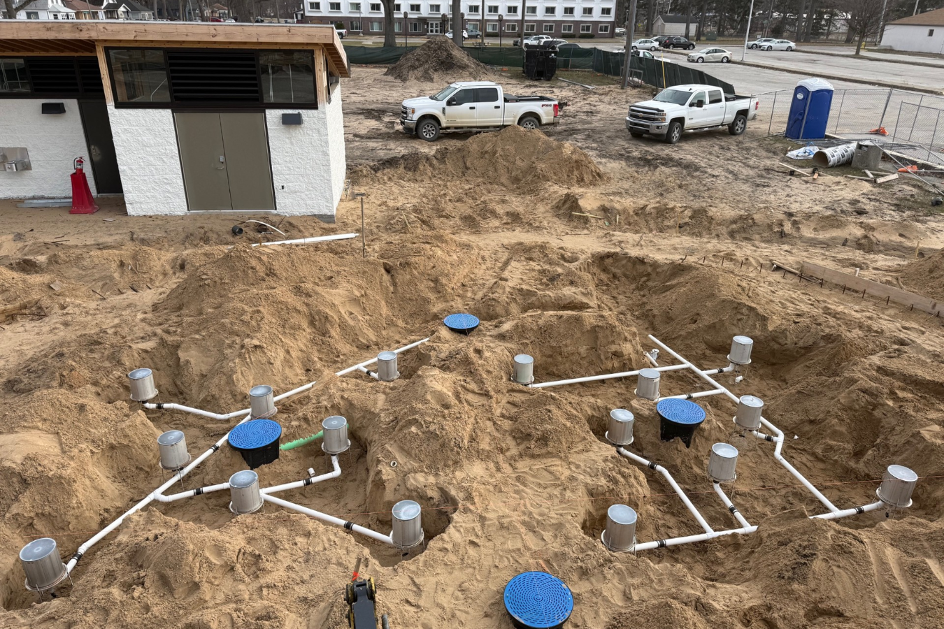 Rowan Park splash pad water infrastructure installed.