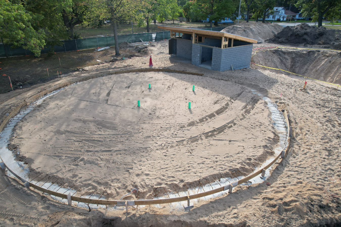 Rowan Park splash pad demolition and preparation.