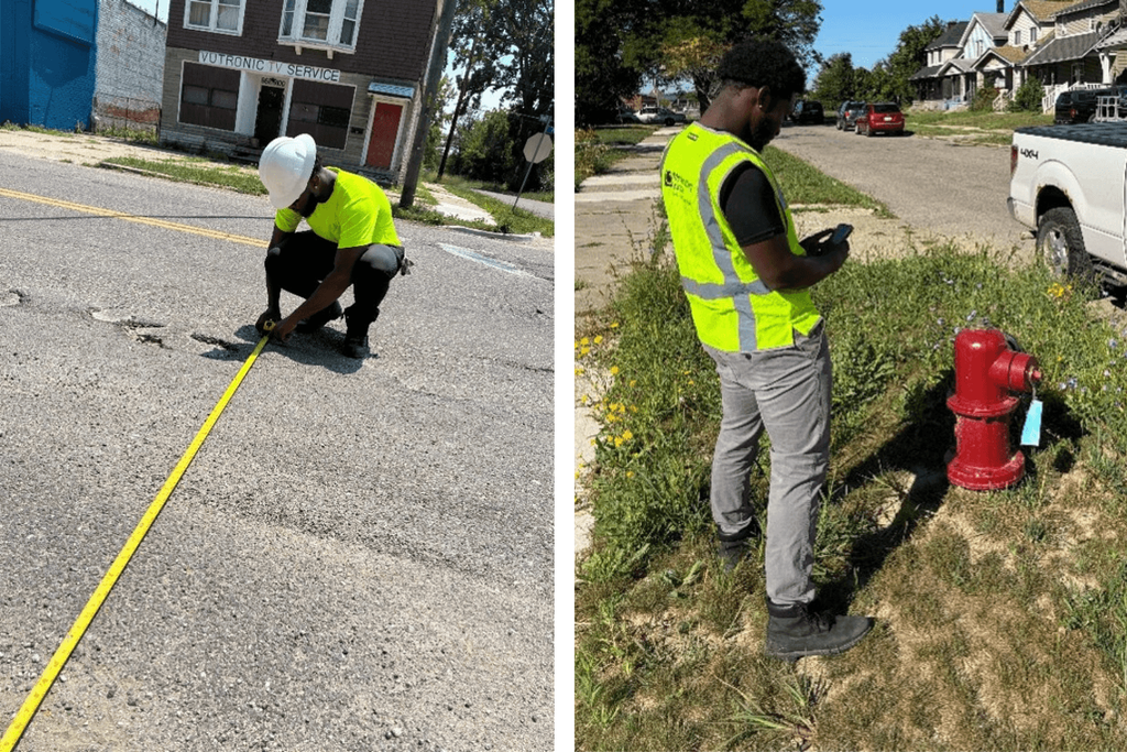 Field technician intern on site collecting data.