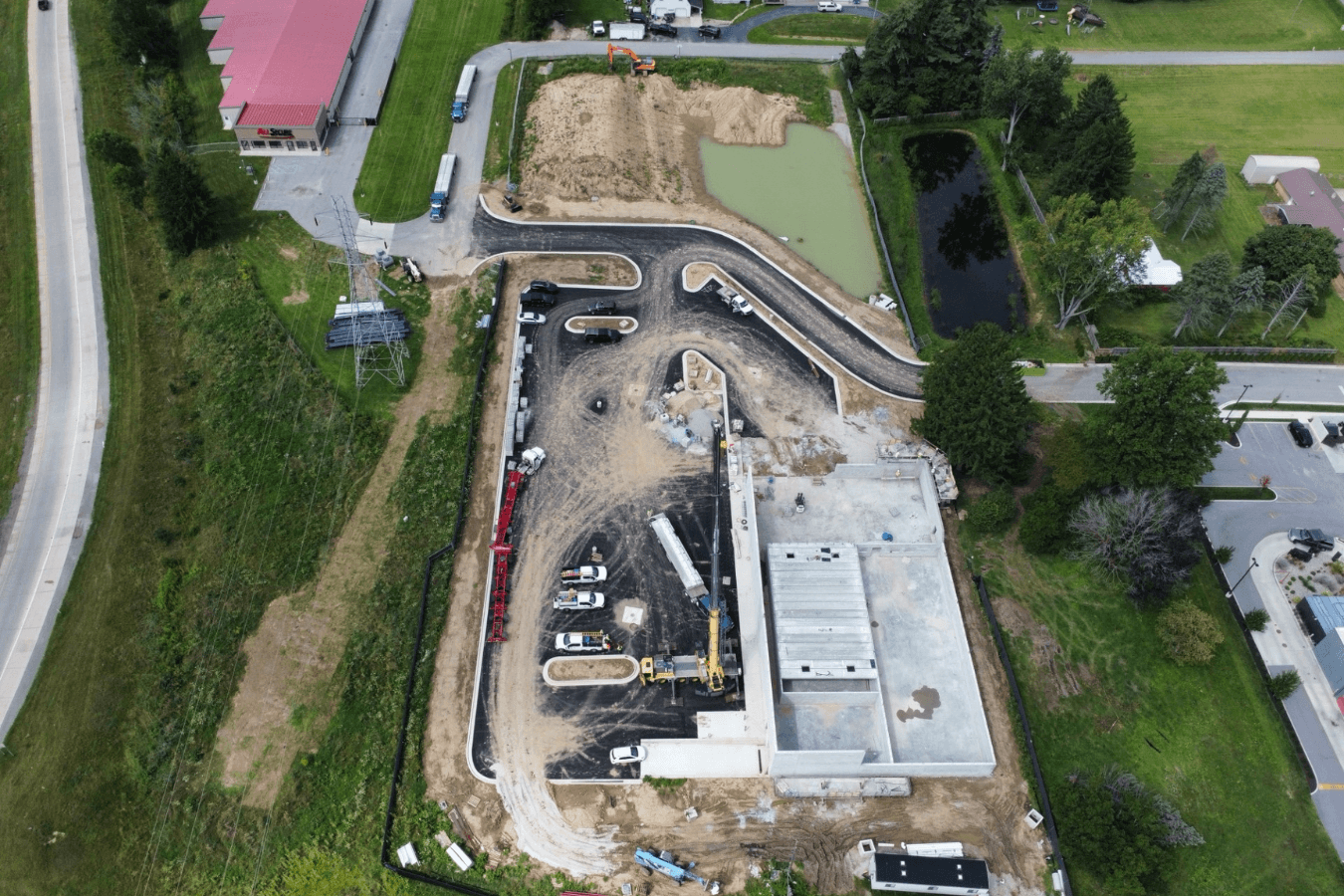 Midwest Shooting Center under construction drone view.