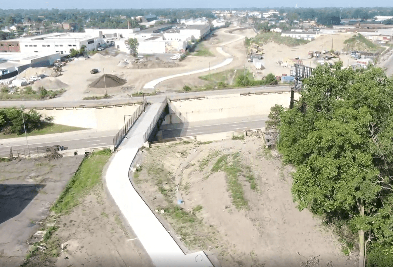 Drone view of construction.