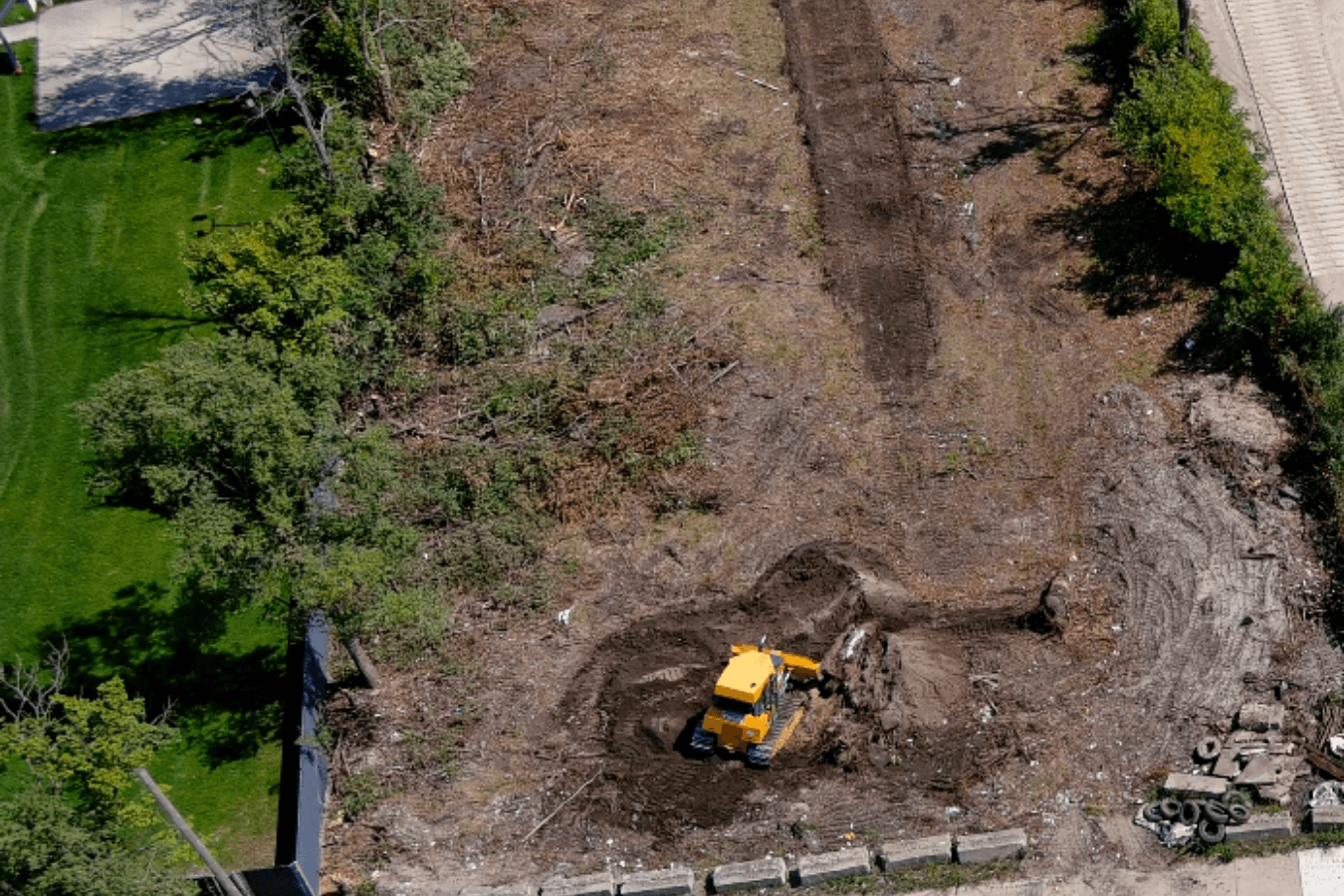 Construction progress of Joe Louis Greenway.