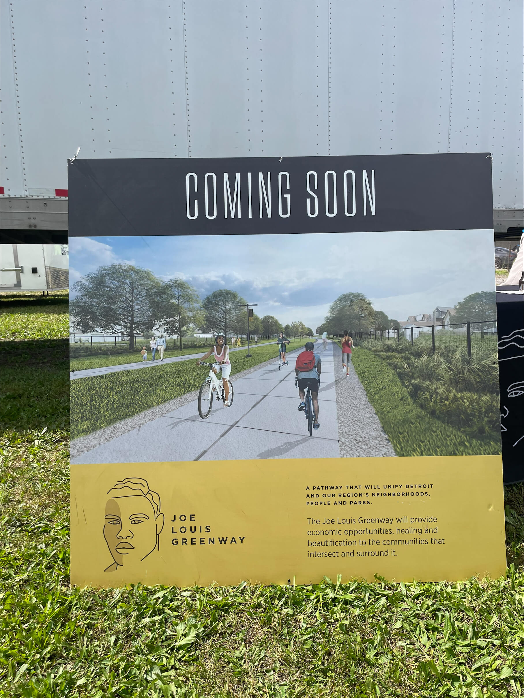 Sign for pathway.